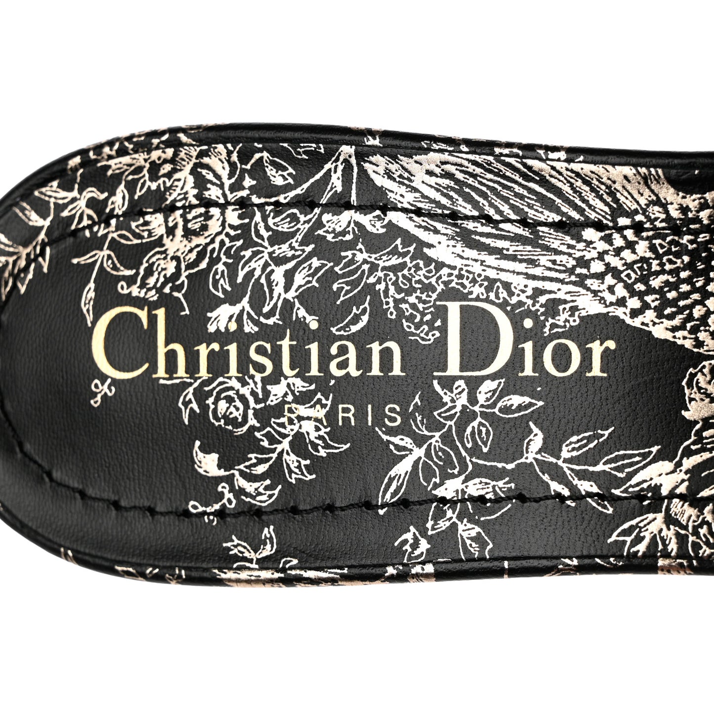Canvas Lurex Embroidered Dway 40mm Slide Sandals 39 Black Gold