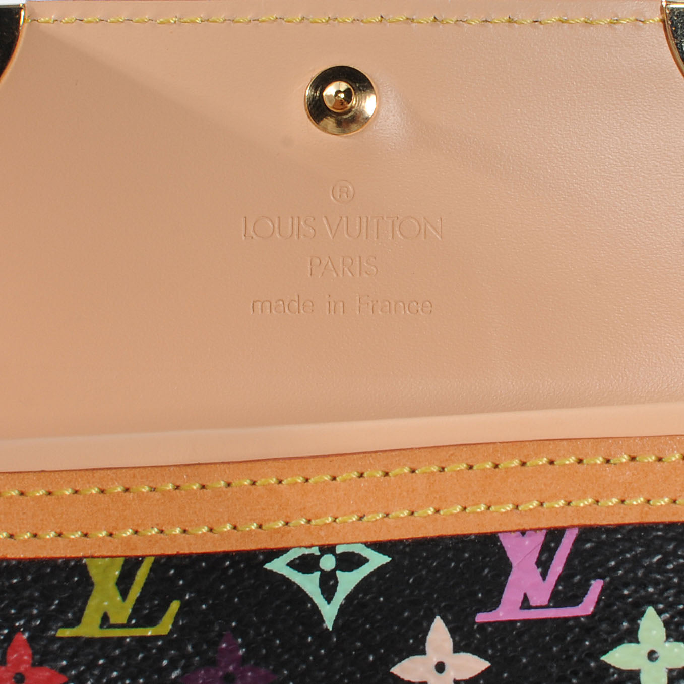 Monogram Multicolor Porte-Monnaie Plat Coin Purse Black