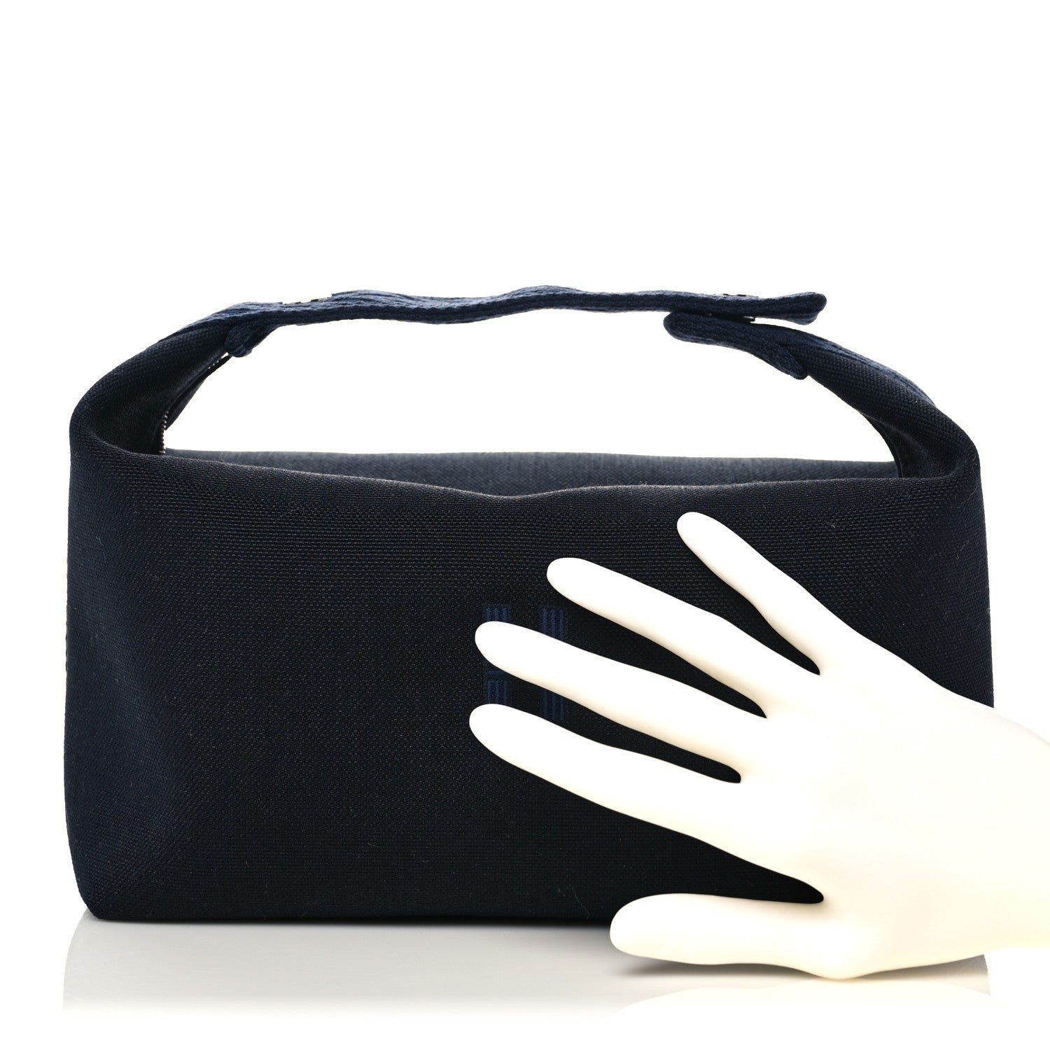 Hermes Canvas Large Bride-A-Brac Pouch Bleu Nuit 2 of 9