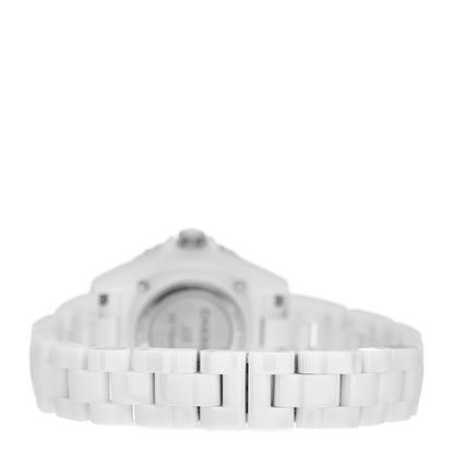 Chanel Stainless Steel Ceramic Diamond 33mm J12 Limited Edition Quartz Watch White 3 of 5