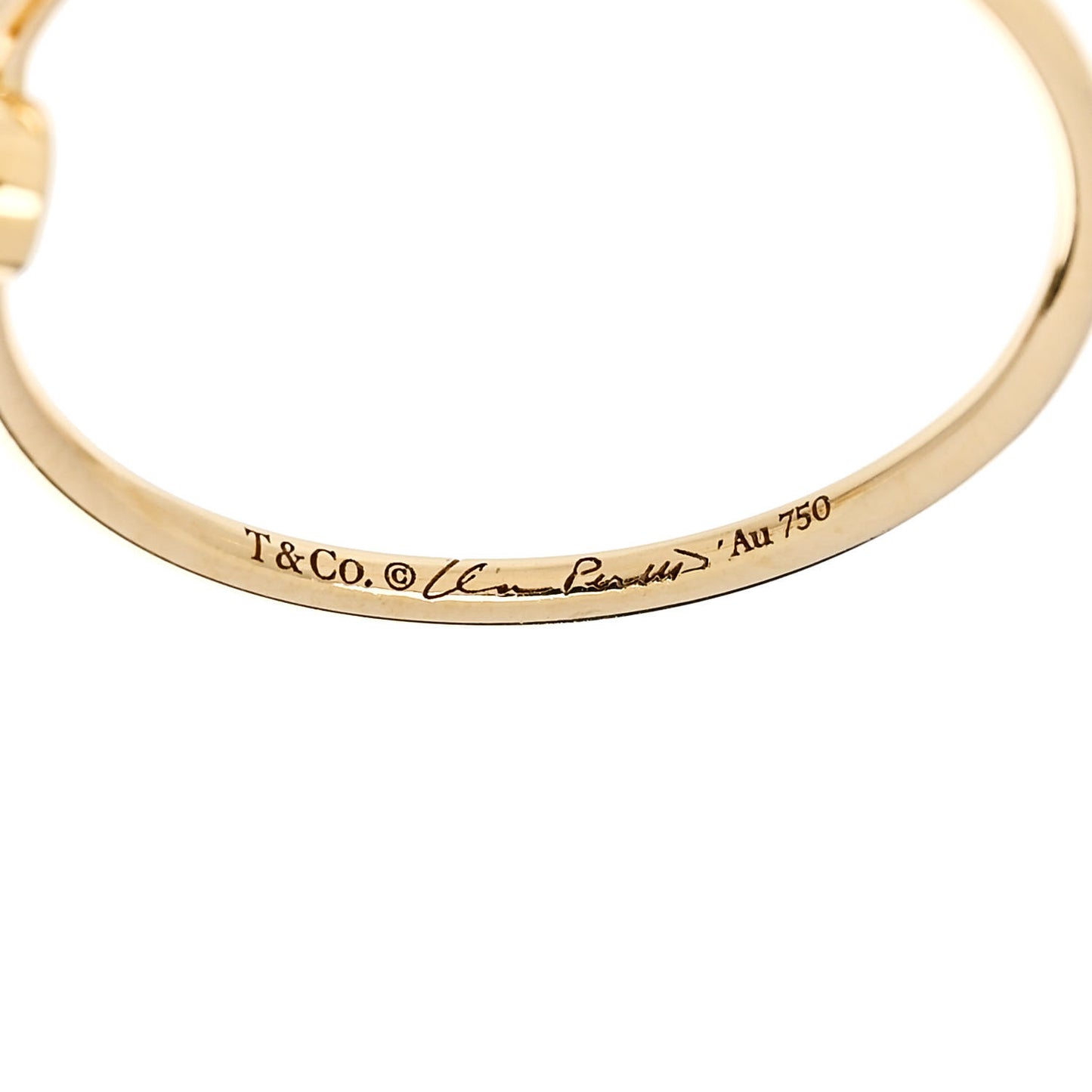 18K Yellow Gold Diamond Elsa Peretti Hoop Ring 56 7.5