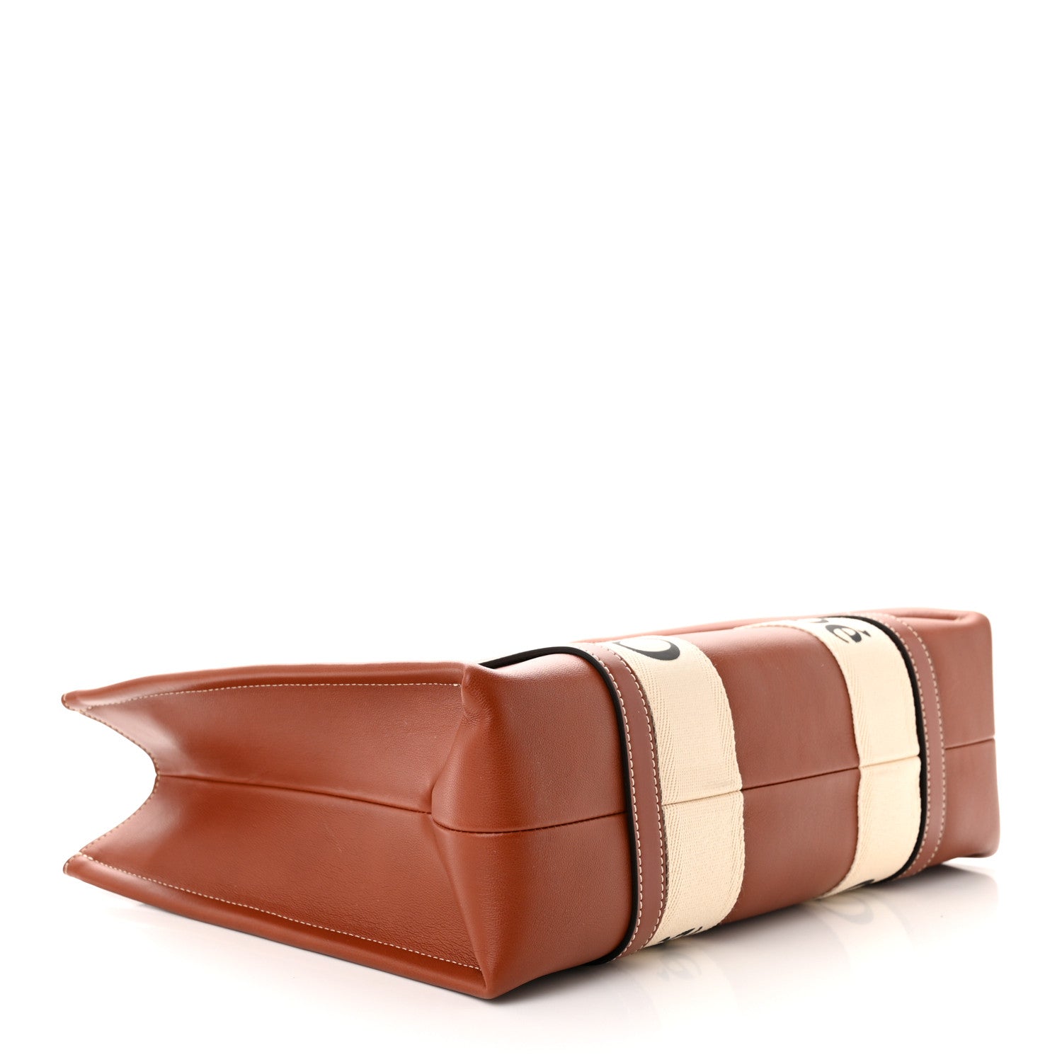 Chloe Calfskin Medium Woody Ribbon Tote Sepia Brown 4 of 10