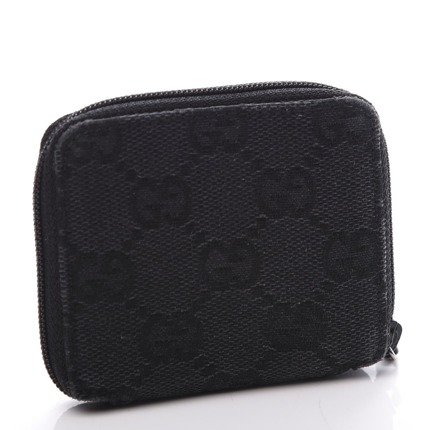 Gucci Monogram Zip Around Coin Purse Black 2 of 9
