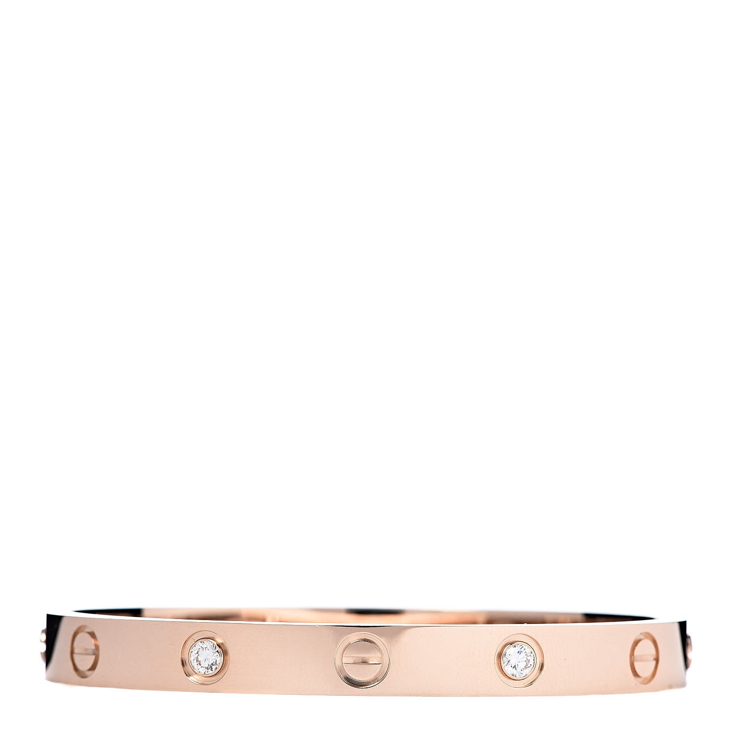 Cartier 18K Pink Gold 4 Diamond LOVE Bracelet 16 1 of 5