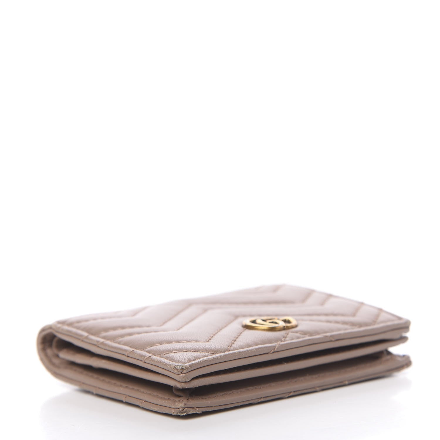 Gucci Calfskin Matelasse GG Marmont Card Case Porcelain Rose 4 of 13