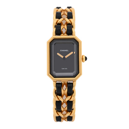 Chanel Stainless Steel Lambskin 20mm Chain Premiere Quartz Watch Gold L 1 of 4