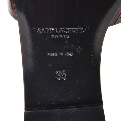 Saint Laurent Patent Calfskin Nu Pied 05 Slide Sandals 35 Tortoise 9 of 9