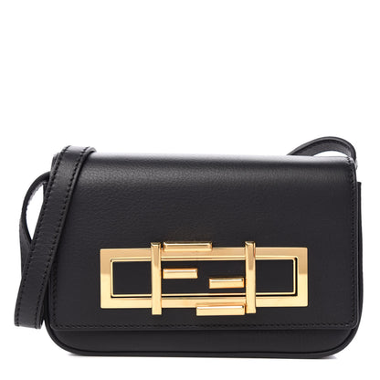 Fendi Vitello Dolce Mini 3Baguette Shoulder Bag Black 1 of 9