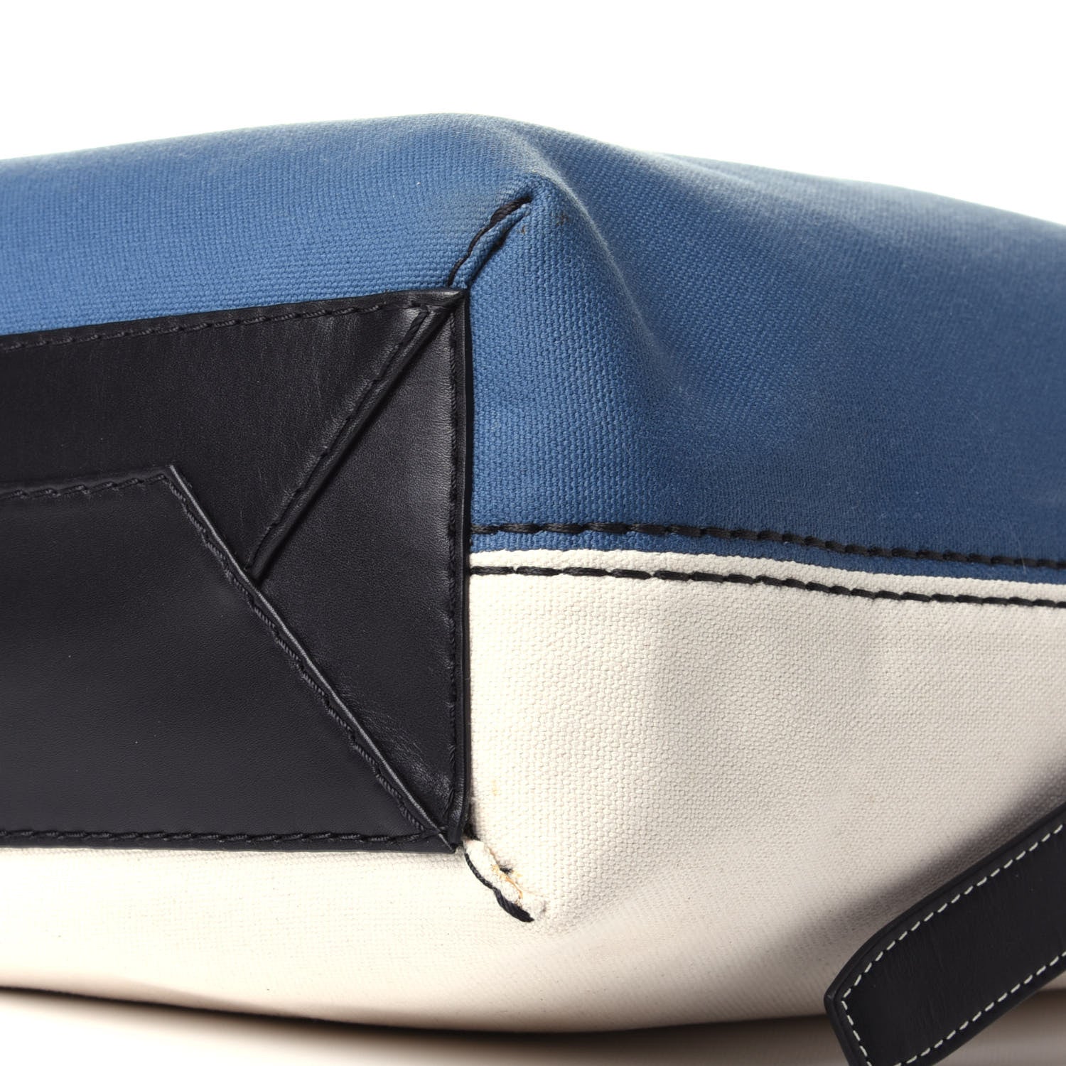 Celine Canvas Small Twisted Cabas Beige Blue 9 of 9