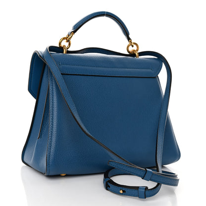 Salvatore Ferragamo Calfskin Small Margot Top Handle Satchel Azure 3 of 9