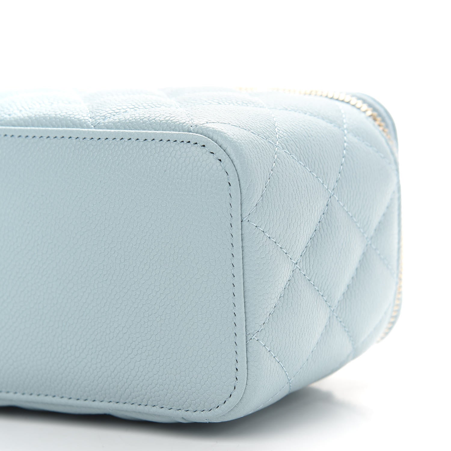 Chanel Caviar Quilted Small Tiny CC Vanity Case With Chain Light Blue 10 of 10