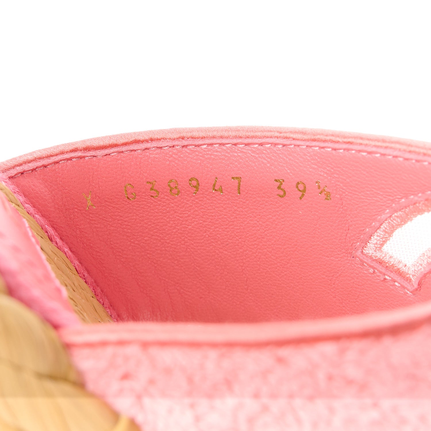 Chanel Terry Cloth Raffia CC Logo Thong Sandals 39.5 Pink 8 of 8