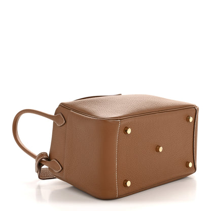 Hermes Taurillon Clemence Lindy 26 Gold 4 of 12