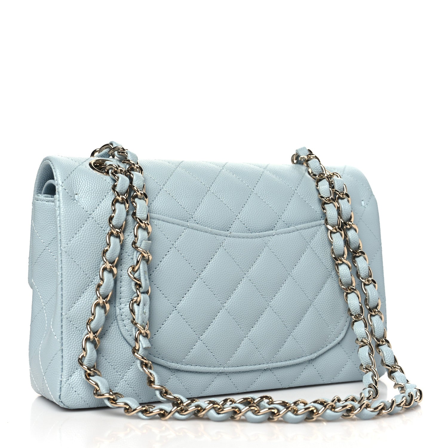 Chanel Caviar Quilted Small Double Flap Light Blue 3 of 10