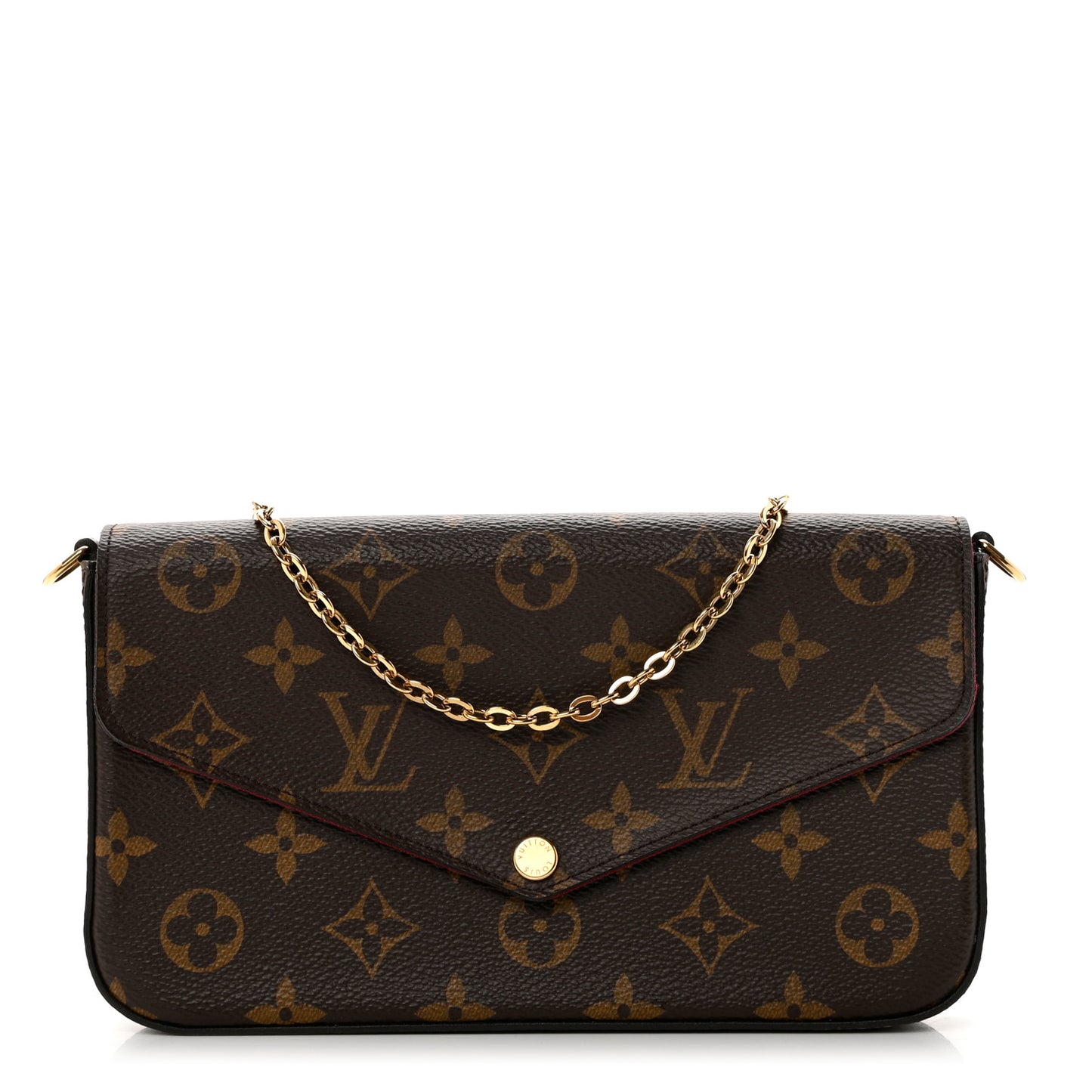 Monogram Pochette Felicie Chain Wallet Fuchsia