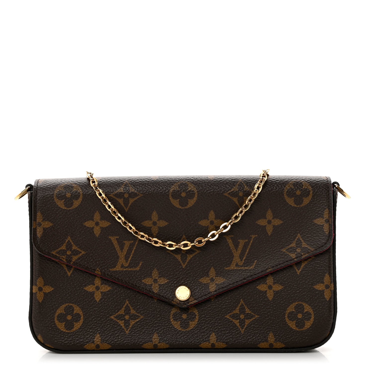 Louis Vuitton Monogram Pochette Felicie Chain Wallet Fuchsia 2 of 8