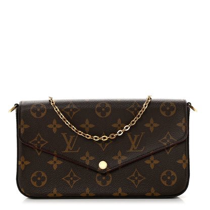 Louis Vuitton Monogram Pochette Felicie Chain Wallet Fuchsia 2 of 8