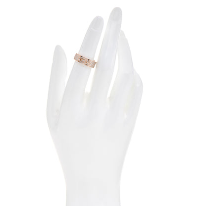 Hermes 18K Rose Gold Diamond PM H D'Ancre Pave Ring 50 5.25 2 of 5