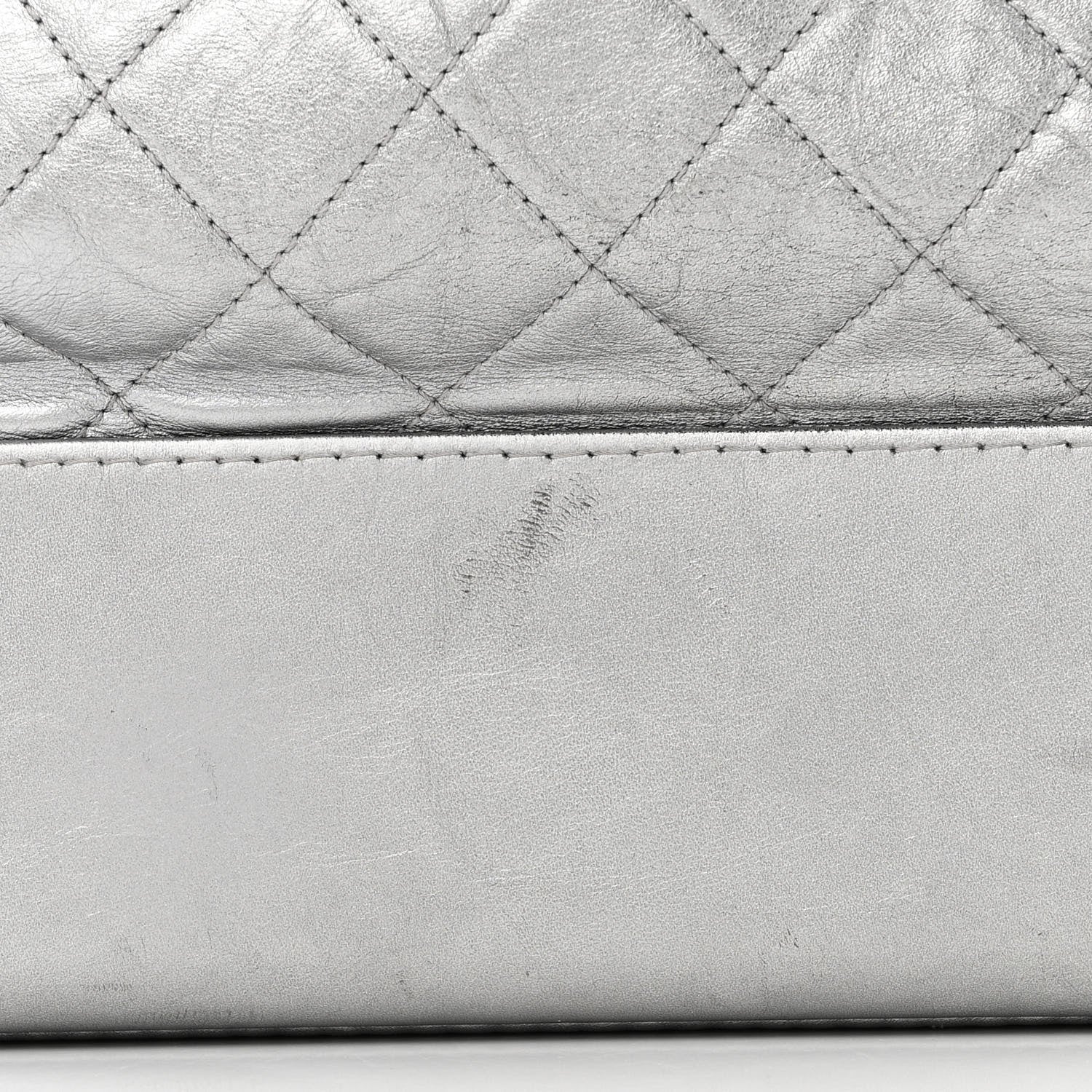 Chanel Metallic Aged Calfskin Quilted Large Gabrielle Hobo Silver 12 of 17