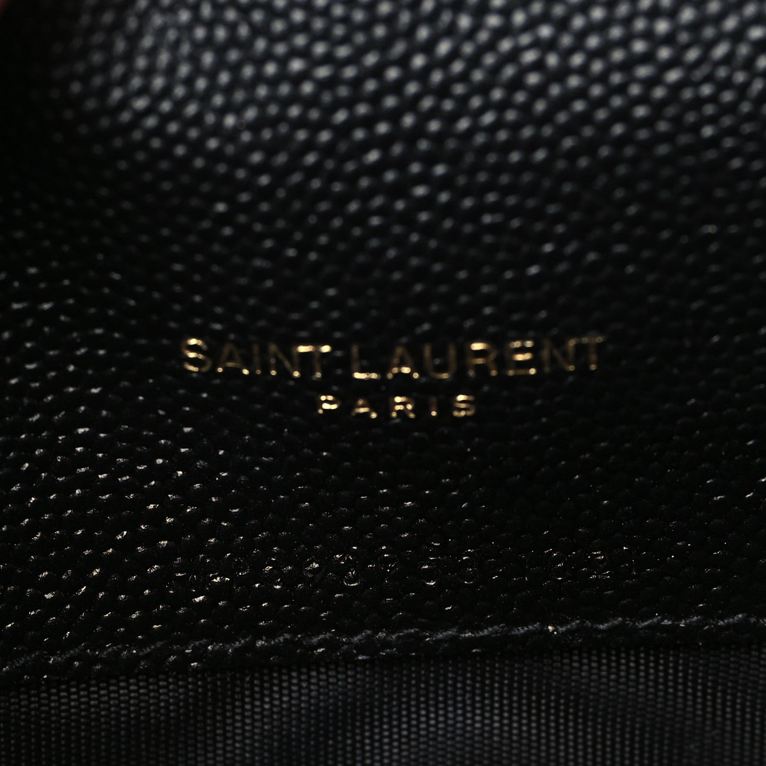 Saint Laurent Grain De Poudre Matelasse Chevron Monogram Envelope Chain Wallet Black 6 of 8