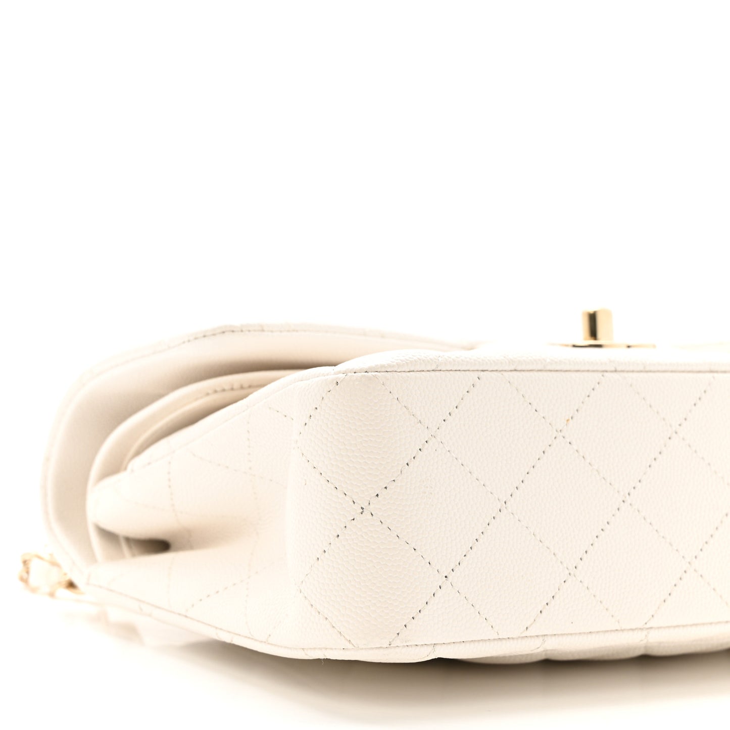 Caviar Quilted Small Double Flap White