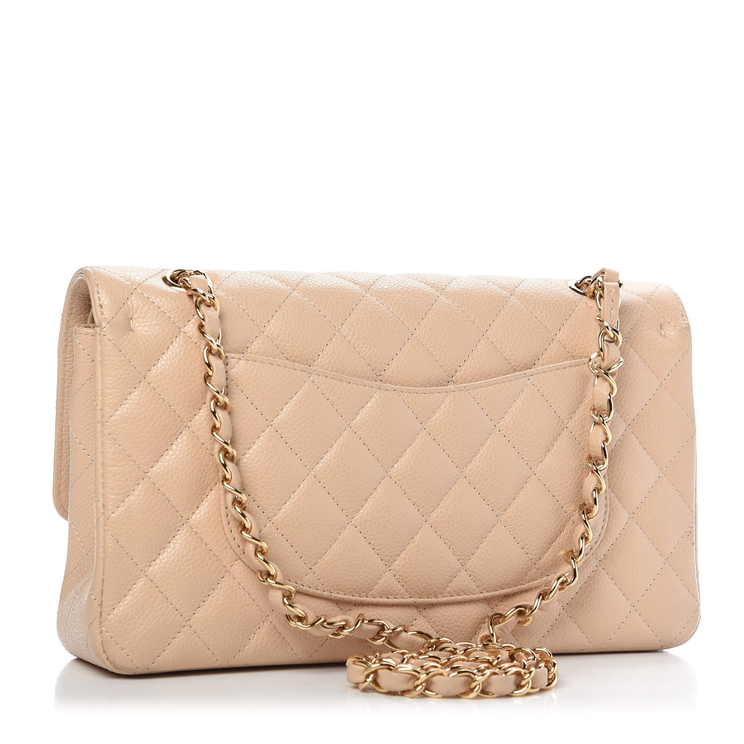 Chanel Caviar Quilted Medium Double Flap Beige 3 of 9