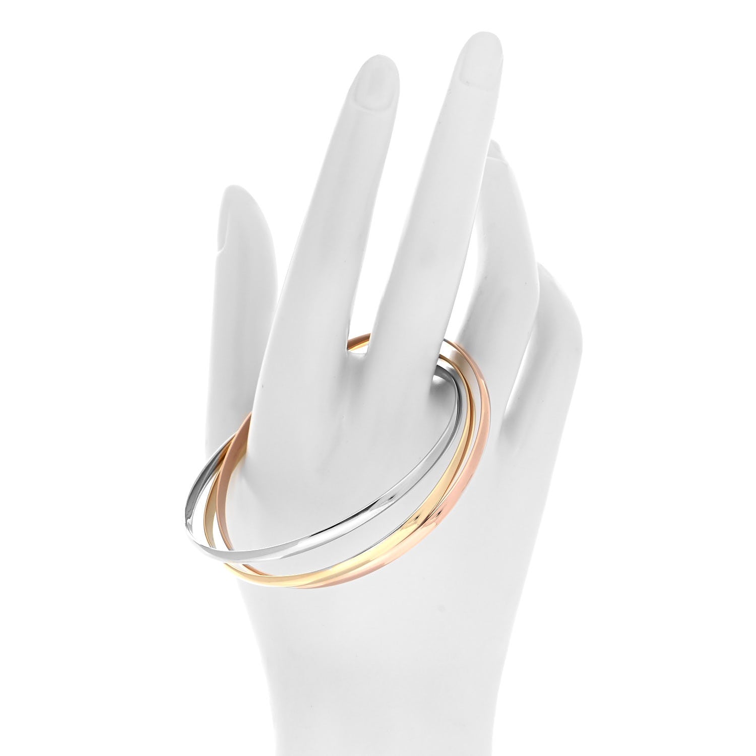 Cartier 18K Pink Yellow White Gold Trinity Bangle Bracelet 64 2 of 4