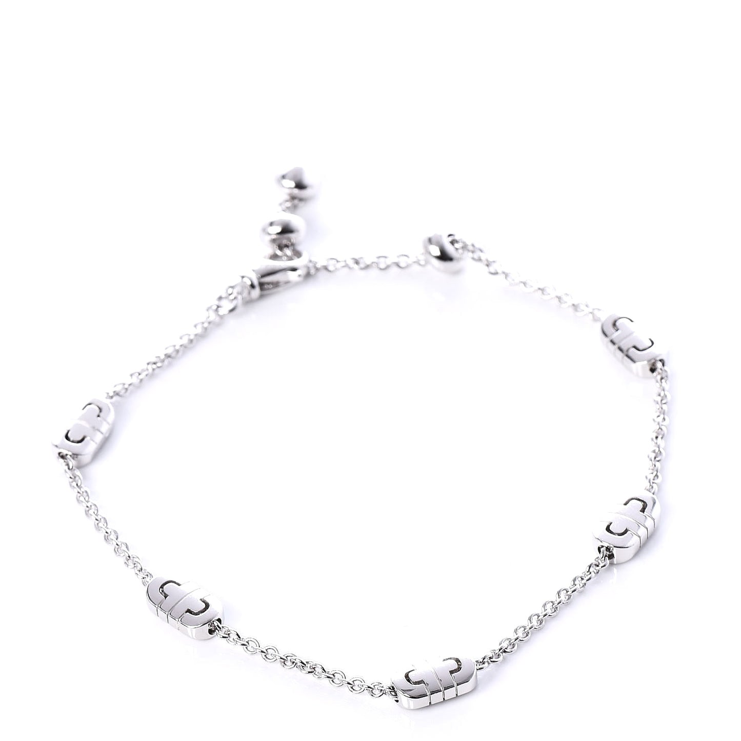 18K White Gold Parentesi Chain Bracelet