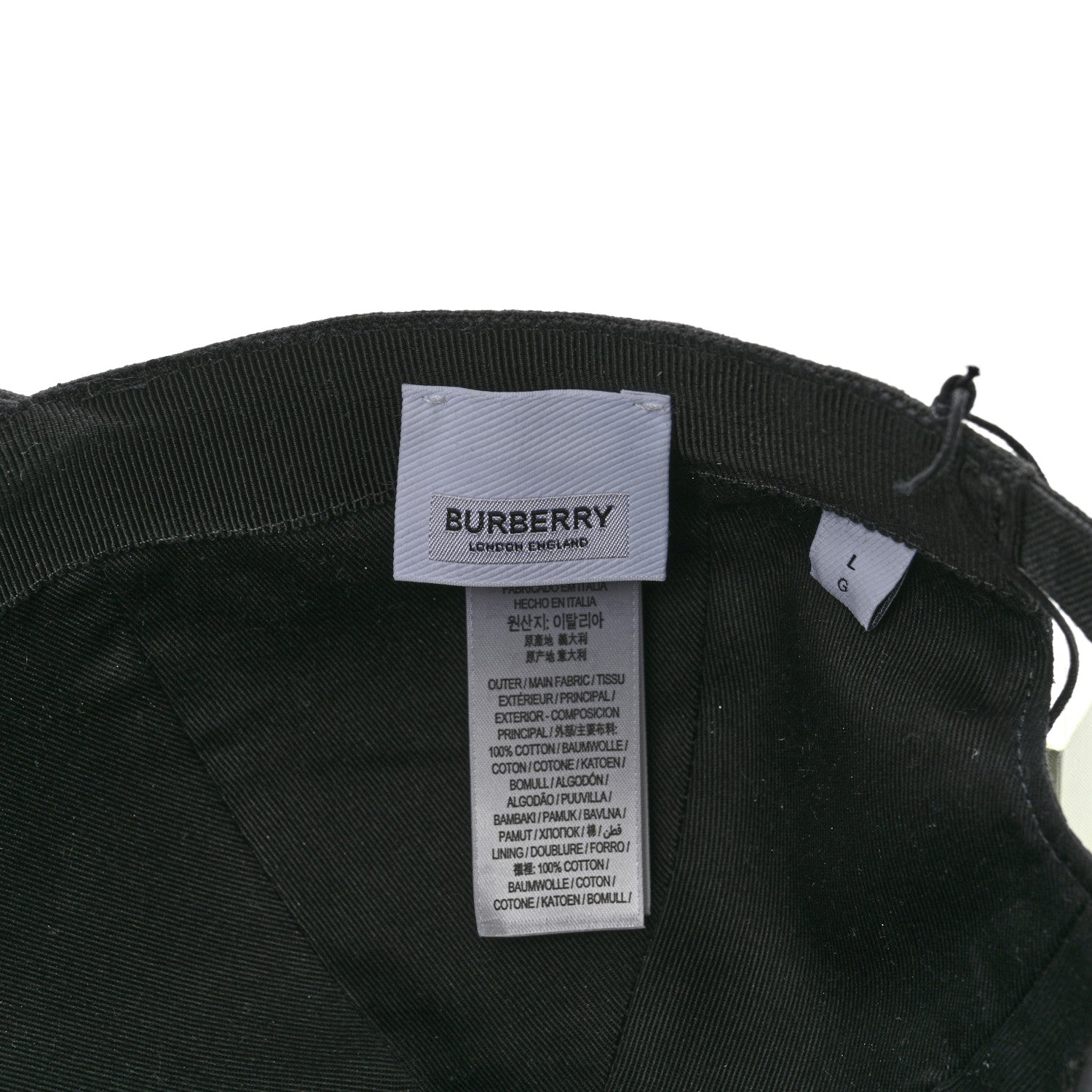 Burberry Cotton Check Baseball Hat L Charcoal 8 of 11