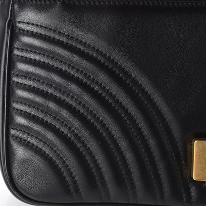 Gucci Calfskin Matelasse Small GG Marmont Shoulder Bag Black 11 of 13