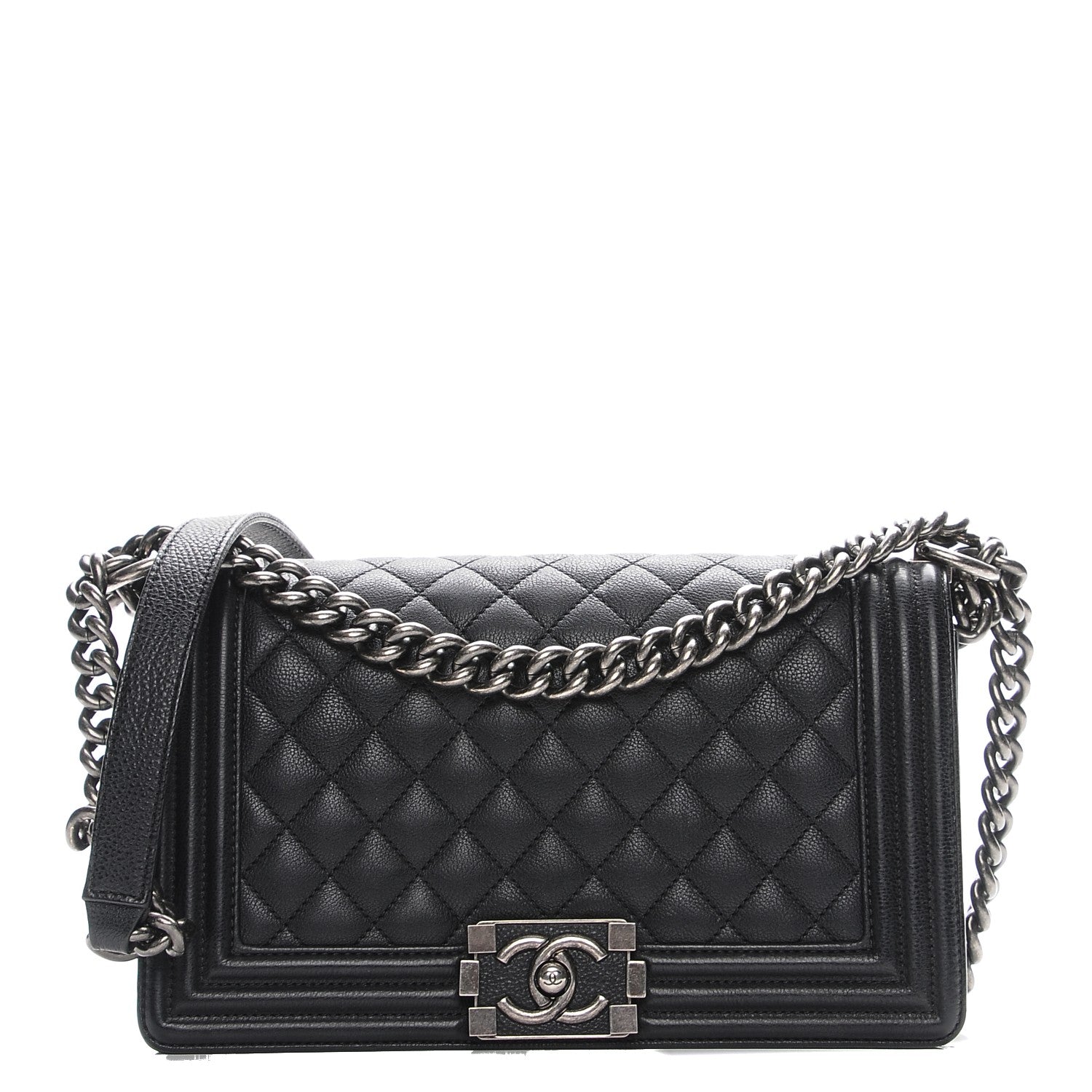 Chanel Calfskin Quilted Medium Boy Flap Black 1 of 7
