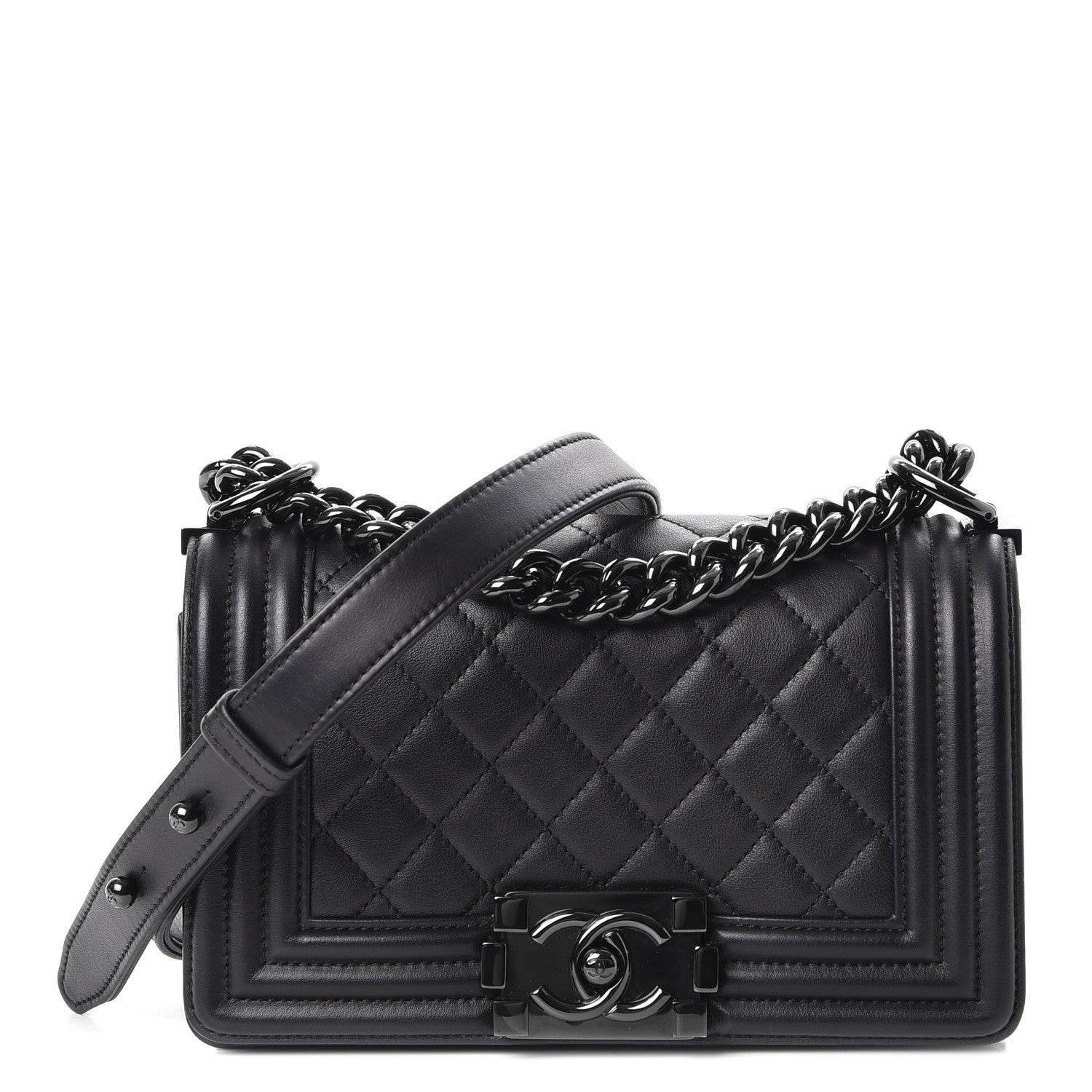 Chanel Calfskin Quilted Small Boy Flap So Black 1 of 9