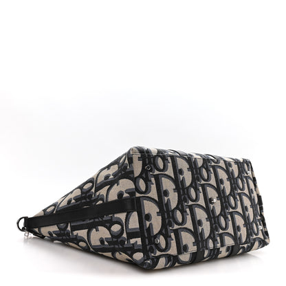 Christian Dior Maxi Oblique Jacquard Weekender 40 Beige Black 3 of 9