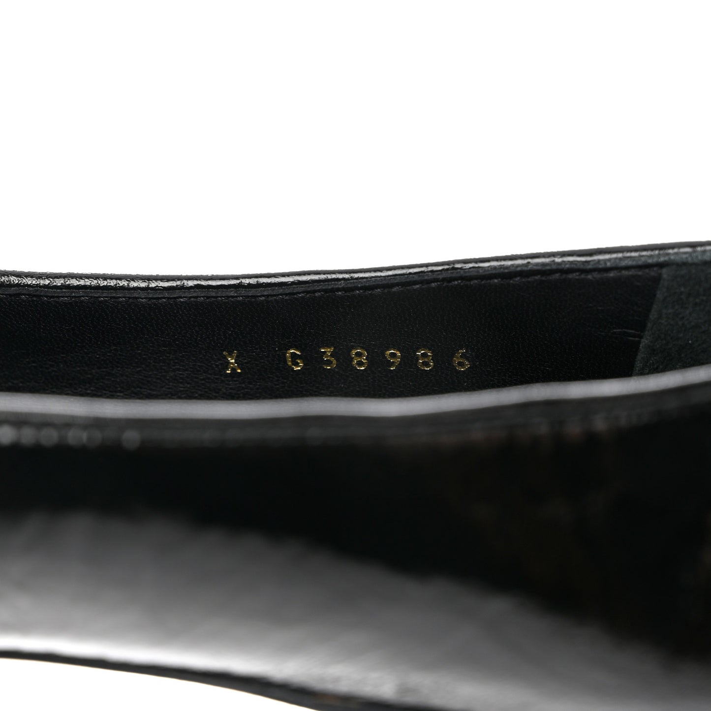 Lambskin Patent Calfskin Cap Toe Ankle Chain Ballerina Flats 37 Black