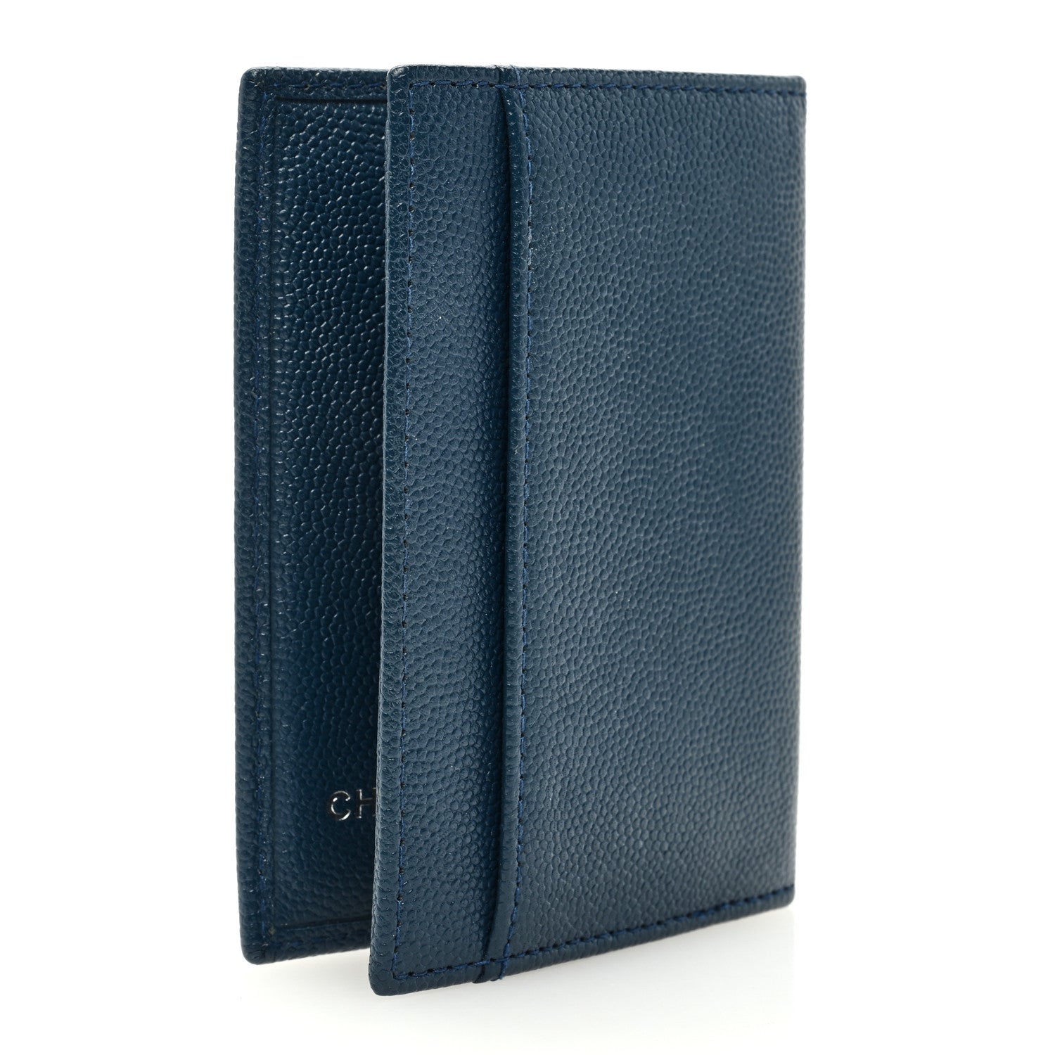 Chanel Caviar CC Card Holder Blue 3 of 8