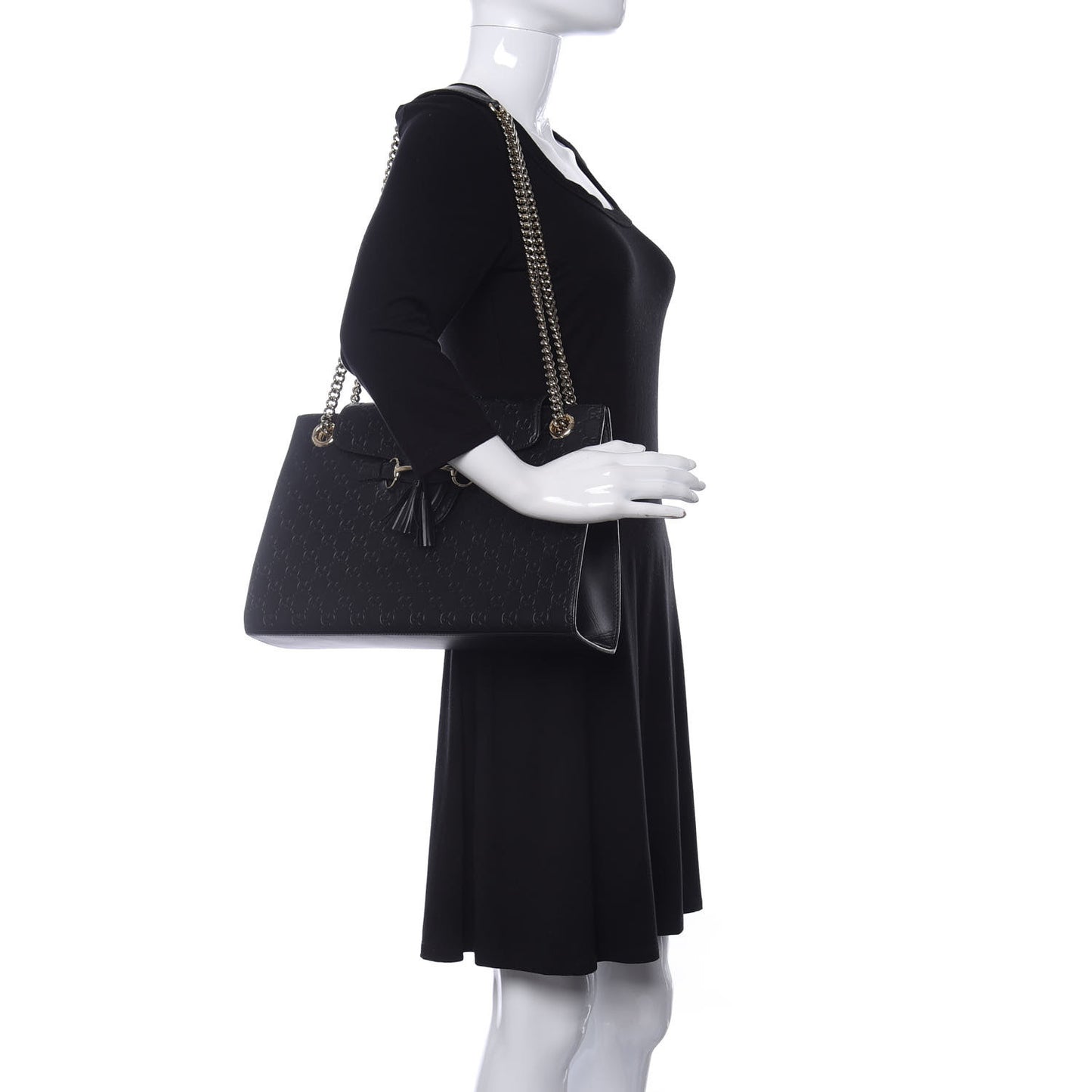 Guccissima Large Emily Chain Shoulder Bag Black