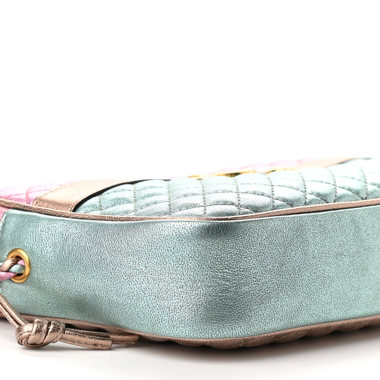 Laminated Nappa Trapuntata Small Zumi Shoulder Bag Rosa Lago Rame