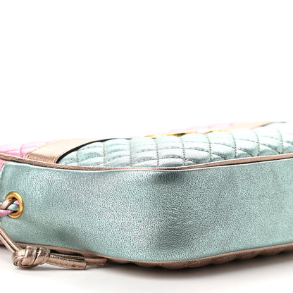 Gucci Laminated Nappa Trapuntata Small Zumi Shoulder Bag Rosa Lago Rame 9 of 10