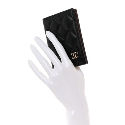 Chanel Lambskin Quilted Card Holder Wallet Black 2 of 8