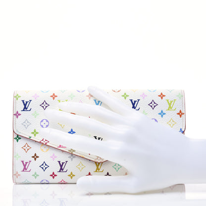 Louis Vuitton Monogram Multicolor Sarah Wallet NM White Litchi 3 of 18