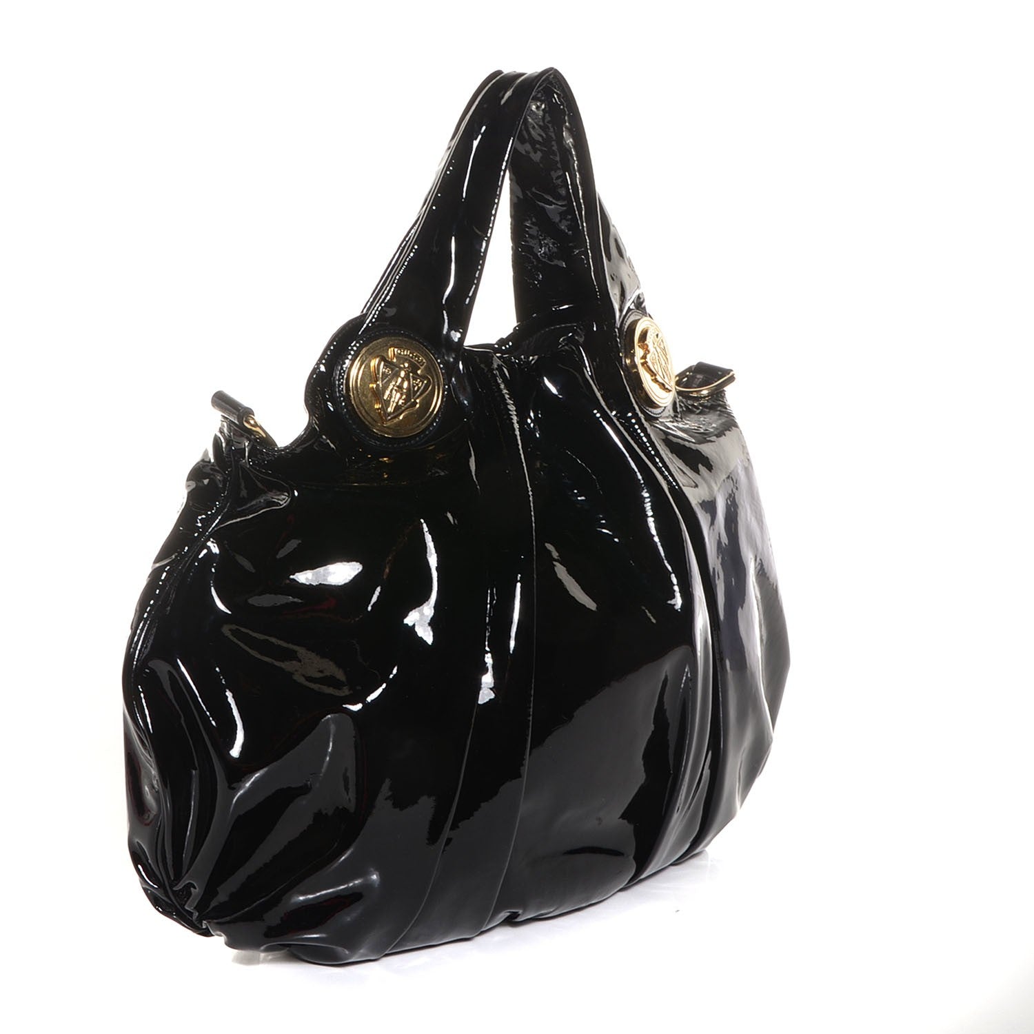 Gucci Patent Large Hysteria Top Handle Bag Black 3 of 7