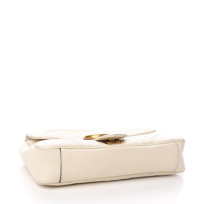 Gucci Calfskin Matelasse Medium GG Marmont Shoulder Bag White 4 of 18