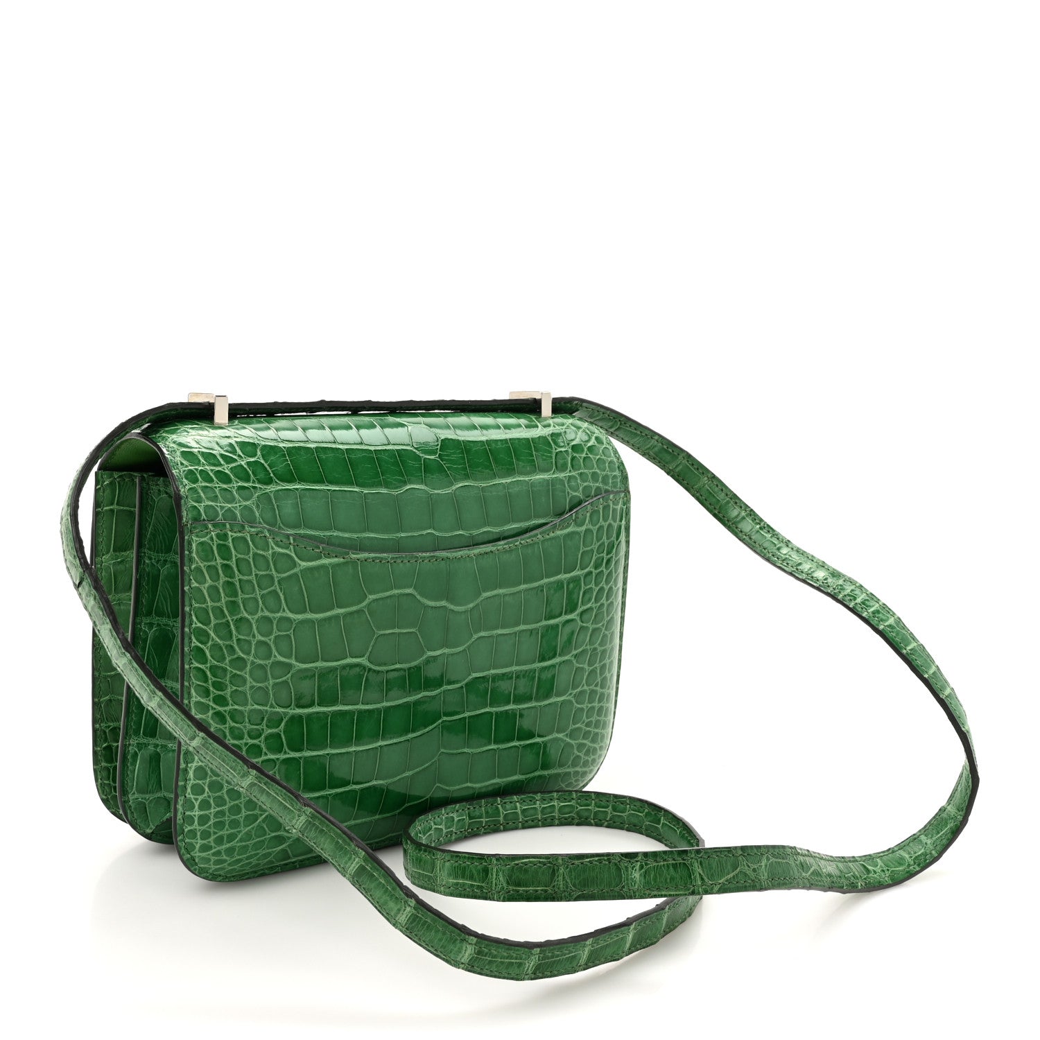 Hermes Shiny Alligator Constance 18 Cactus 2 of 13