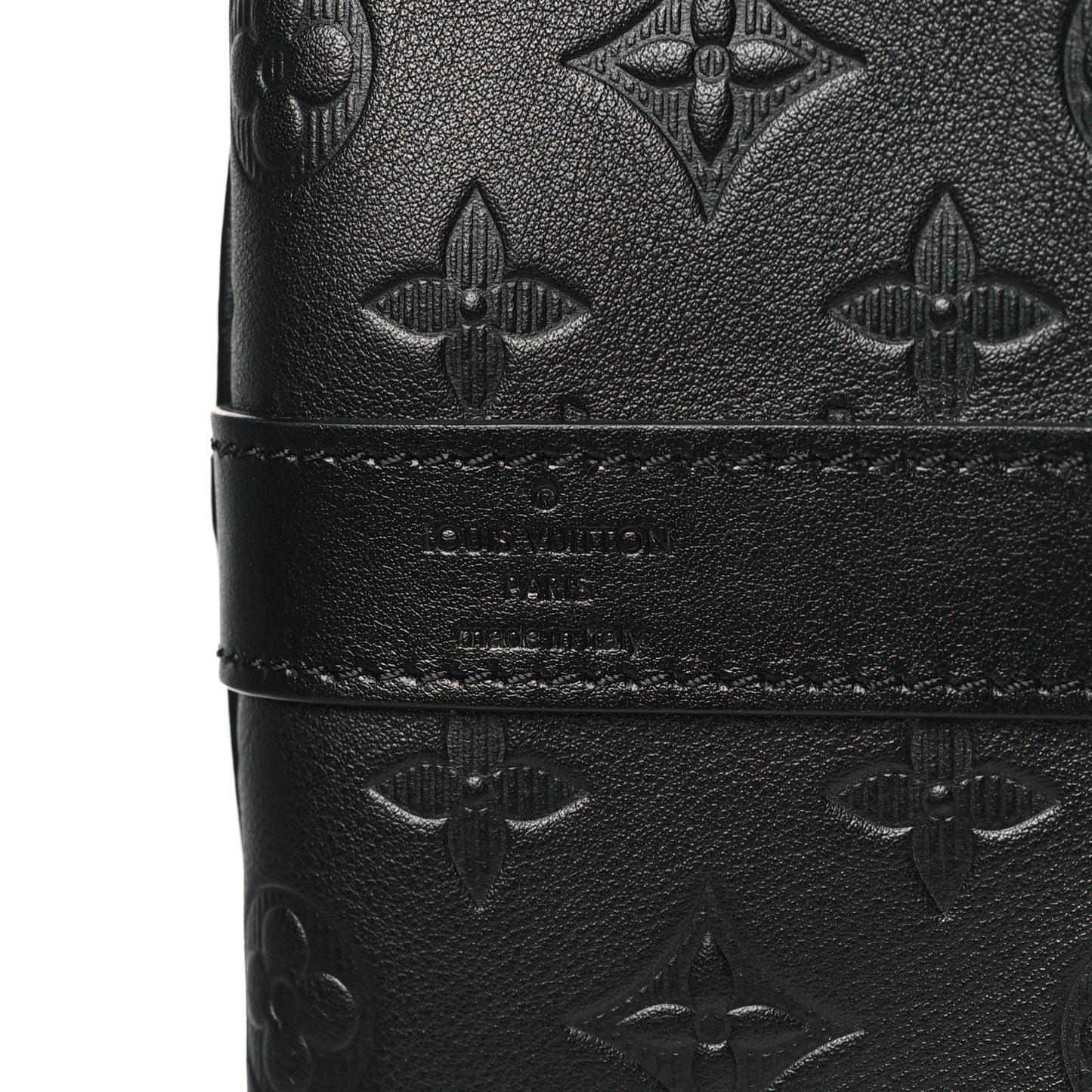 Calfskin Shadow Monogram Keepall Bandouliere 50 Black