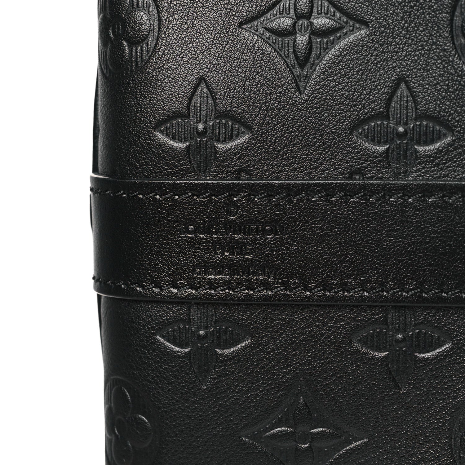Louis Vuitton Calfskin Shadow Monogram Keepall Bandouliere 50 Black 5 of 7