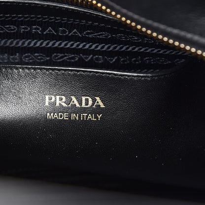 Prada Saffiano City Calf Medium Esplanade Tote Black White 6 of 11