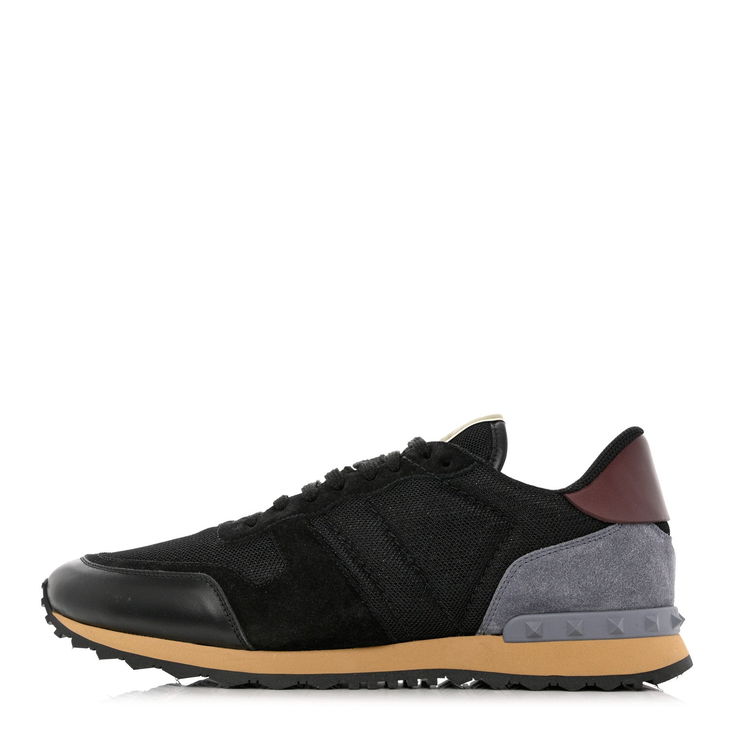 Valentino Garavani Suede Nylon Camouflage Soul Rockstud Sneakers 45 Black Grey 1 of 11