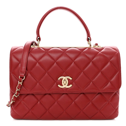 Chanel Lambskin Quilted Medium Trendy CC Flap Dual Handle Bag Red 1 of 11