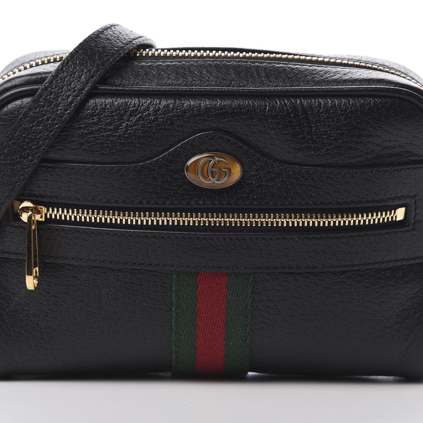 Calfskin Web Mini Ophidia Shoulder Bag Black