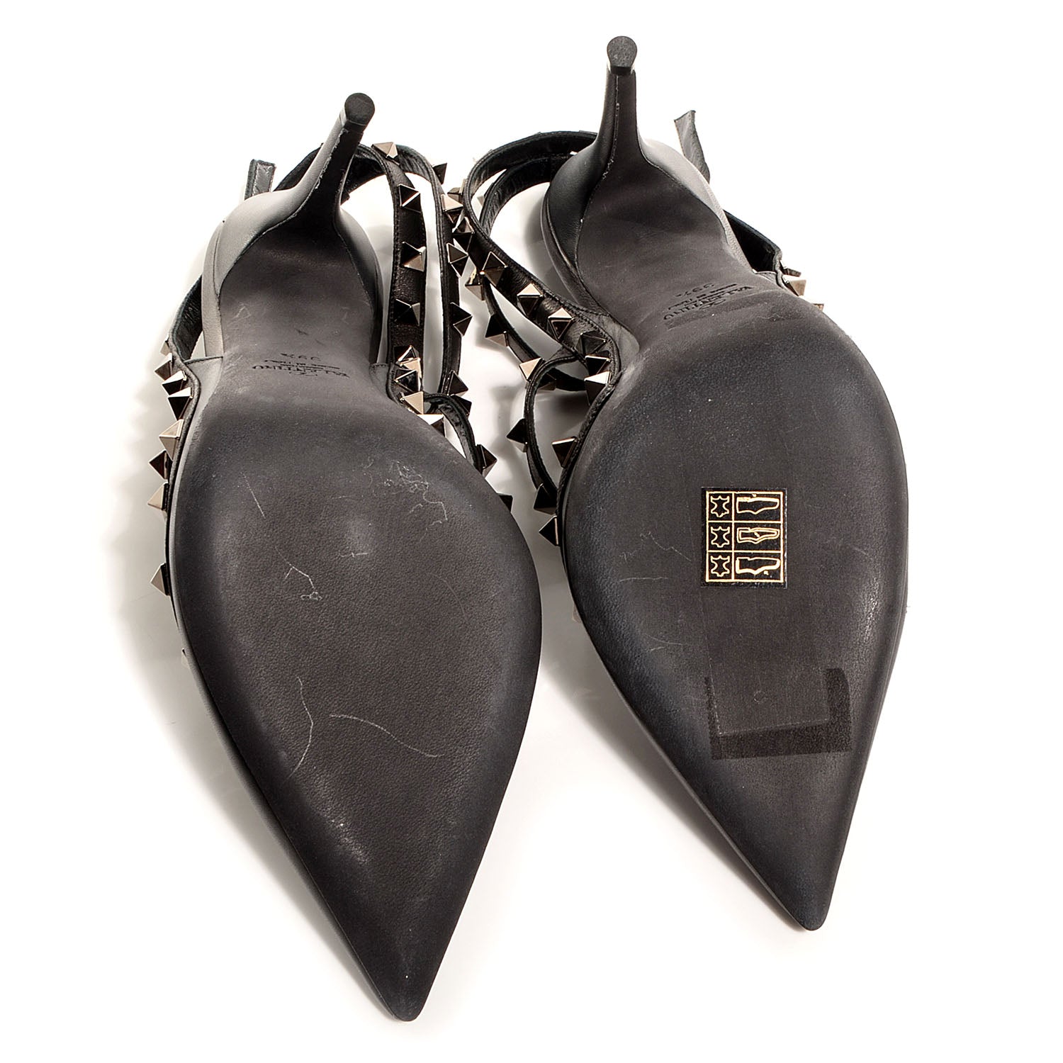 Valentino Garavani Calfskin Nappa Rockstud Ankle Strap 100mm Pumps 39.5 Black 4 of 6